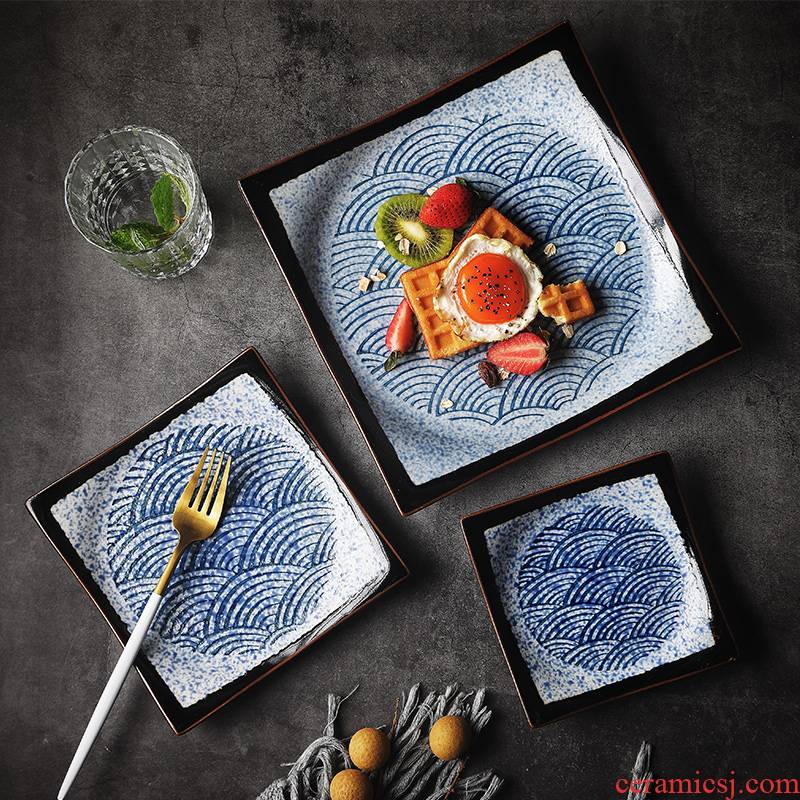 Tao soft Japanese sushi ceramic dish square plate of snacks dessert dish restaurant with flat plate of restoring ancient ways