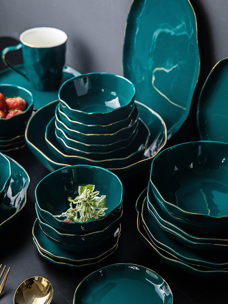 Northern dishes suit bowl dish bowl chopsticks large creative move jingdezhen ceramic web celebrity Japanese household tableware