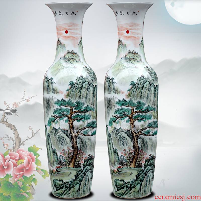 Jingdezhen ceramics hand - made sun dongsheng pastel flower arranging landing big vase home sitting room hotel furnishing articles