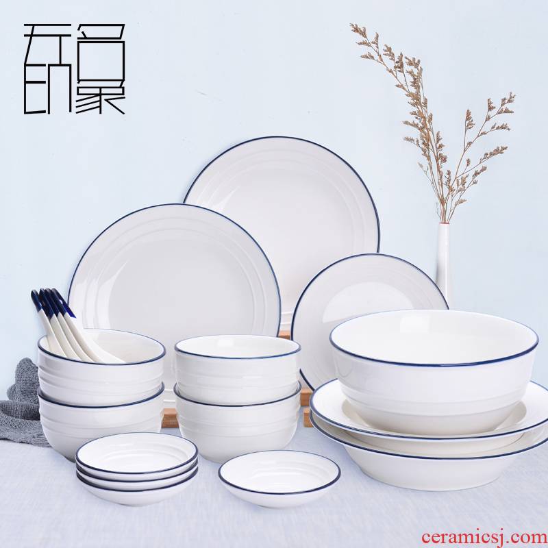 Nordic home dishes suit move contracted business combination creative European - style kitchen ceramic plate