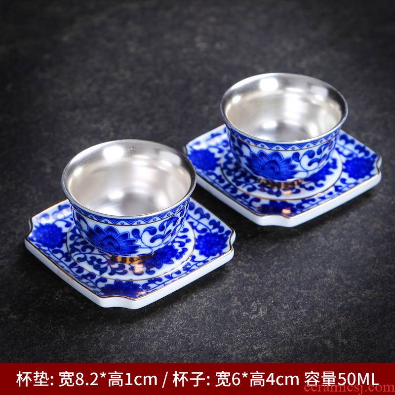 Silver cup your up household ceramic cups coppering. As Silver tea master single CPU kung fu tea tea set, cup mat