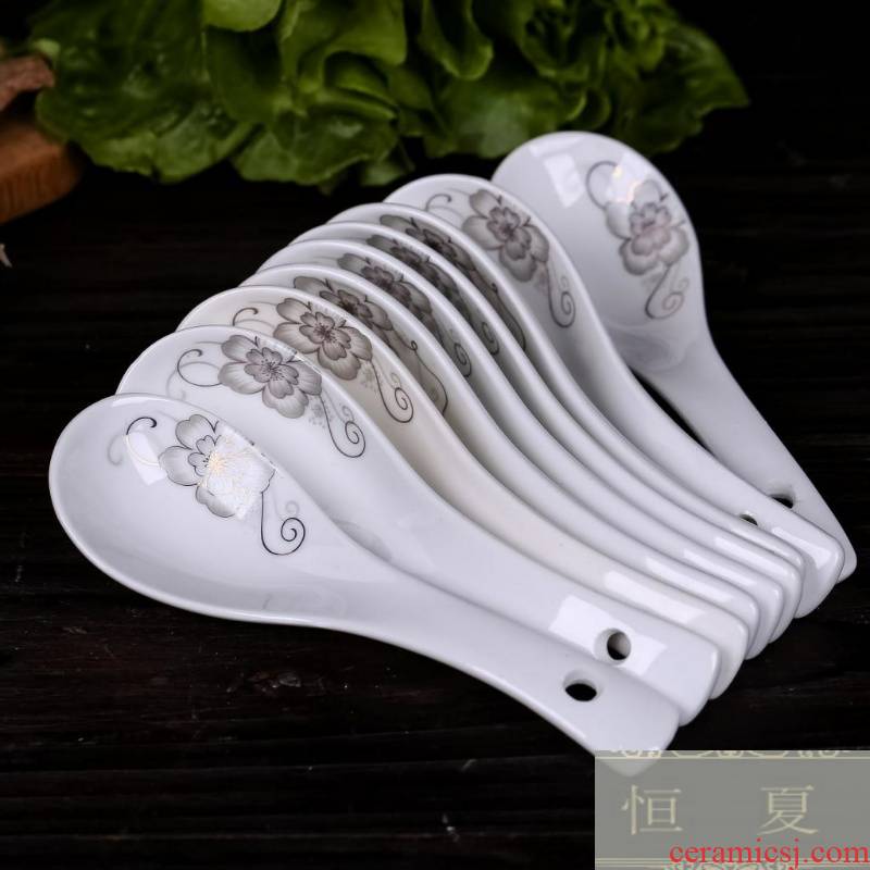 New spoons, 10 small spoon, household jingdezhen porcelain spoon ipads ceramic spoons spoons microwave oven bag in the mail