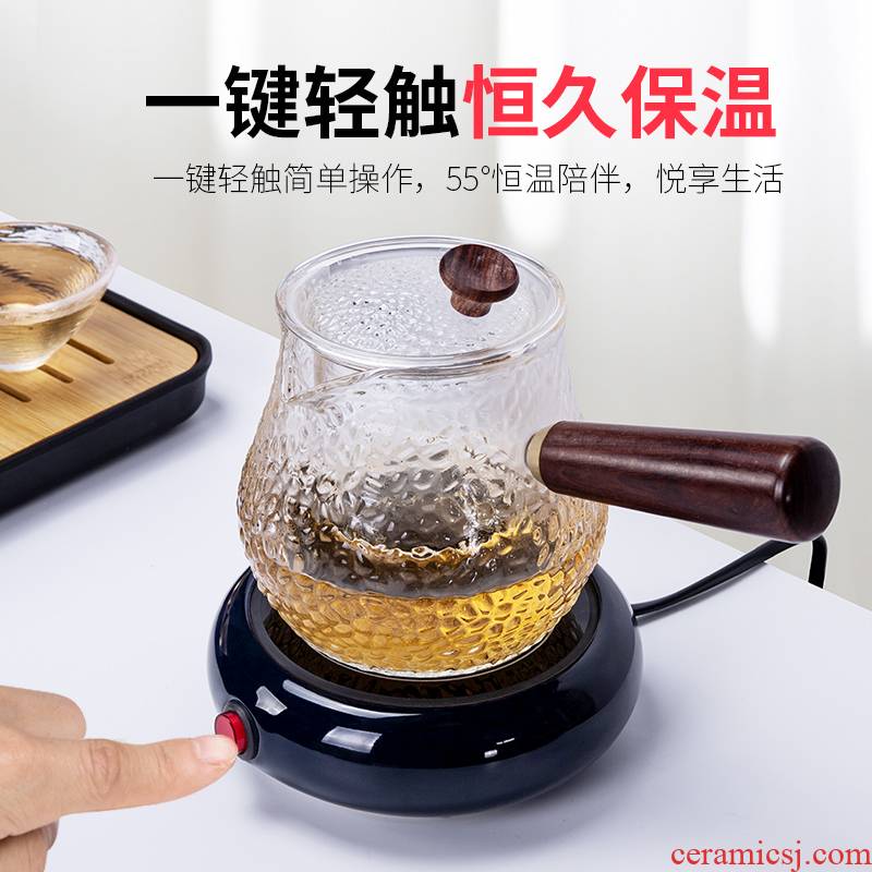 Japanese automatic constant temperature heating cup mat household ceramic teapot warm cup of transparent glass tea cup warmer