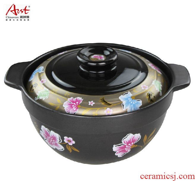 Arst/ya cheng DE jing kang, porcelain clay pot crystal color black high temperature casserole dry crack stone bowl not cooking pot stew package mail