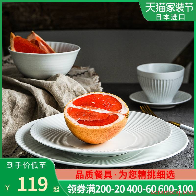 The fawn field'm Japanese imports of ceramic tableware under The glaze color fruit bowl bowl Daisy flat plate
