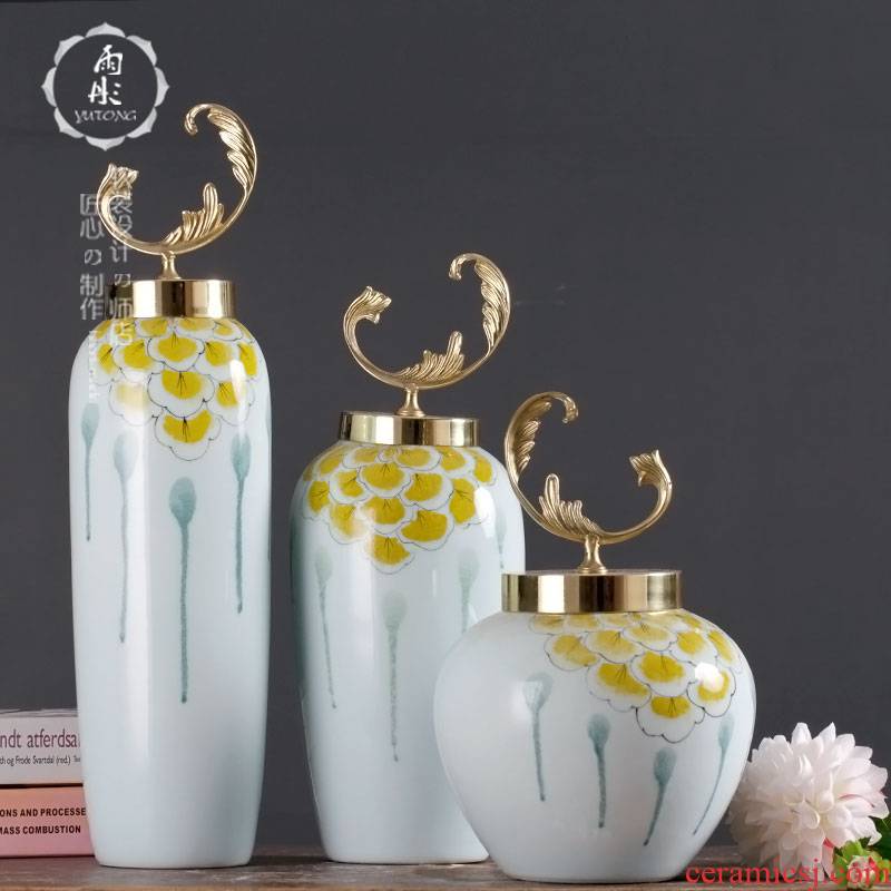 Rain tong fashionable modern new Chinese style household ceramic vase model between TV ark, home furnishing articles furnishing articles