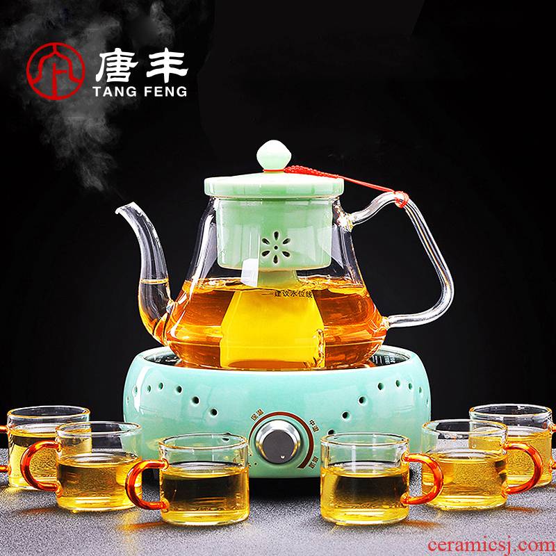 Tang Feng glass kung fu suit custom logo household the boiled tea, the electric TaoLu transparent cooking pot Mid - Autumn festival gift S