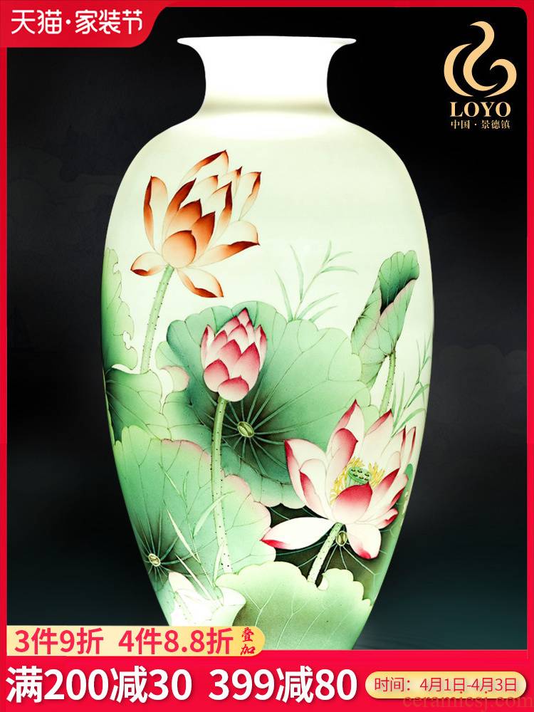 Jingdezhen ceramics furnishing articles hand - made one hundred good vase sitting room of Chinese style household adornment wedding gift