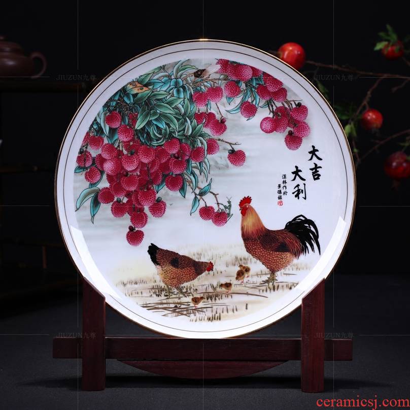 Jingdezhen ceramics decoration hanging dish see prosperous modern Chinese style living room sat dish dish handicraft