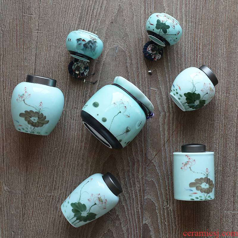 Mud seal celadon caddy fixings ceramic household seal pot creative move style kung fu tea set accessories large POTS