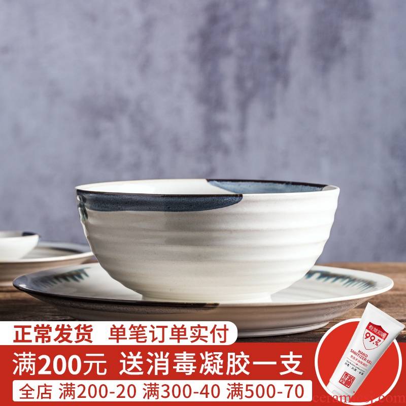 Jian Lin, a Japanese character hand - made ceramic tableware household jobs soup bowl rectangular dish dish dish ink with the teapot