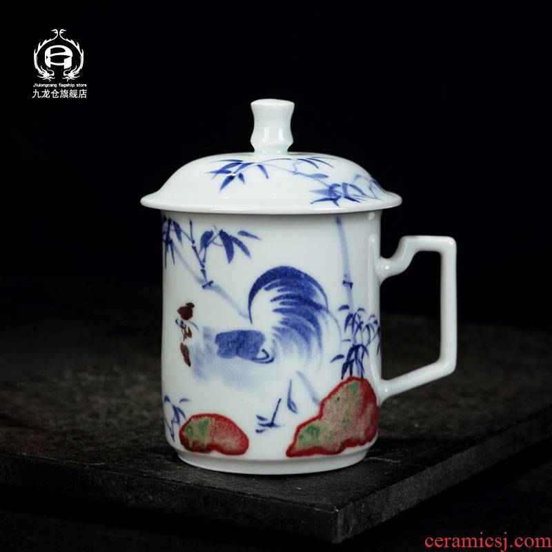 DH jingdezhen ceramic hand - made porcelain cup large cups office cup individual household contracted cup suit