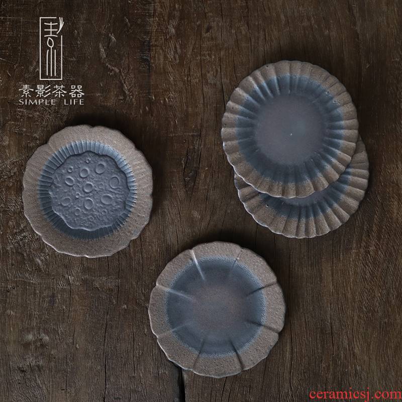 Plain film Japanese creative coarse pottery tea pad insulation gasket tea tea art accessories ceramic cup mat cup restoring ancient ways