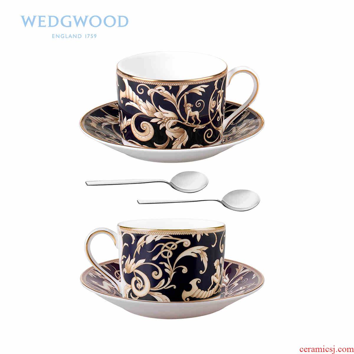 Wedgwood waterford Wedgwood Cornucopia the Cornucopia dark blue ipads porcelain cup 2 disc 2 tablespoons of tea/coffee cup
