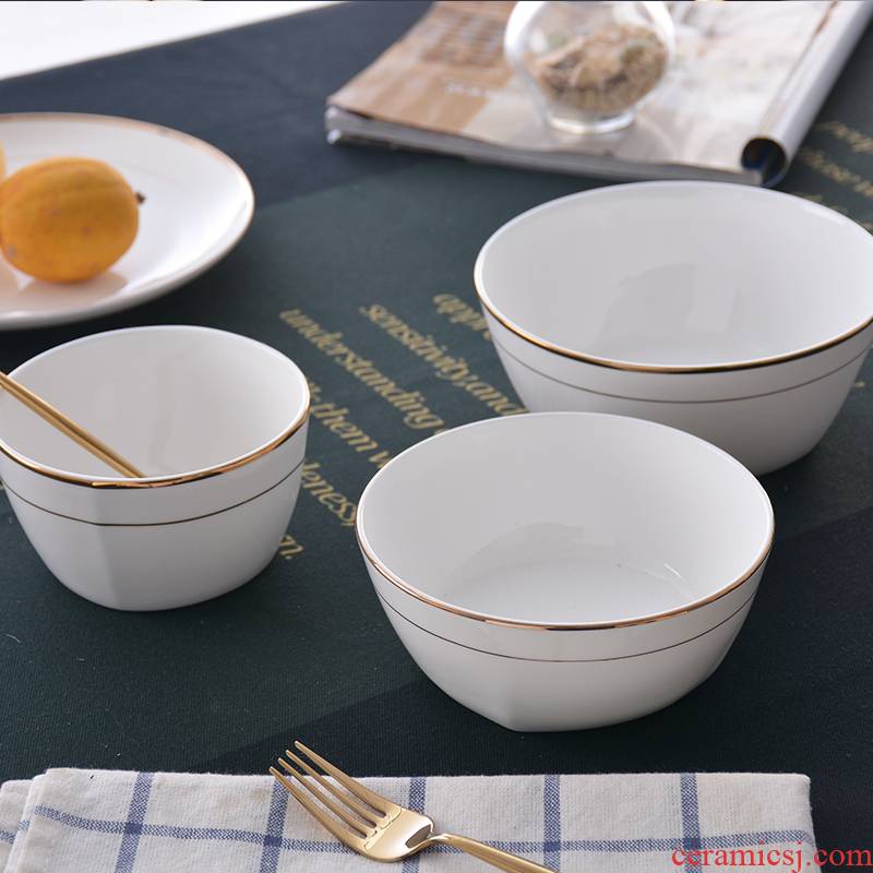 Tangshan ipads China up phnom penh bowl of rice bowl 4.5 inch bowls of four European household square to use tableware ceramic bowl