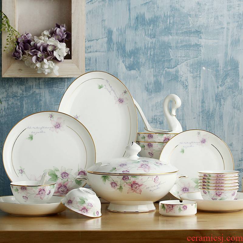 Ipads China tableware dishes suit European bowl dish dish dish Korean household contracted creative combination tangshan ceramics