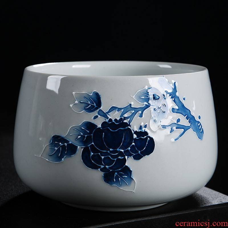 Old at restoring ancient ways, ceramic hand - made tea Japanese hot water jar to build large bucket bath fittings of kung fu tea set