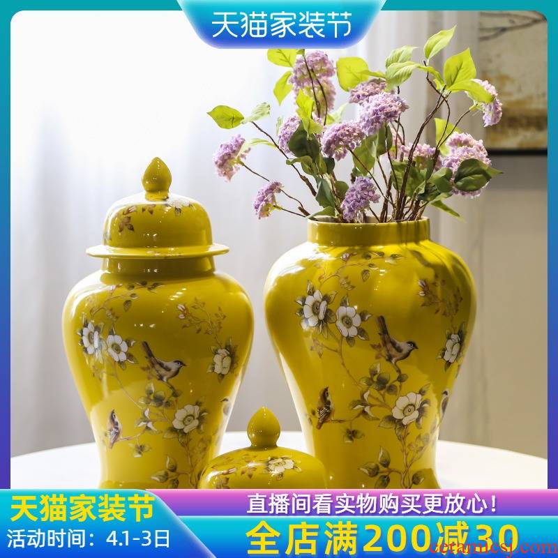 General mesa of jingdezhen ceramic pot vase flower arrangement sitting room adornment home furnishing articles simulation artificial flower decoration
