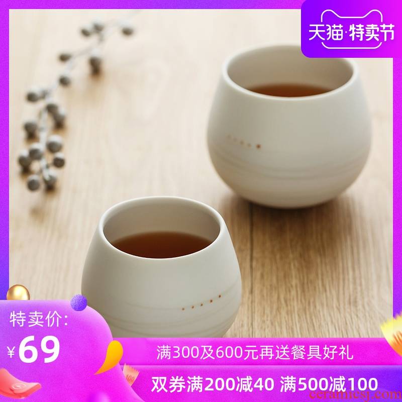 Japanese tea masters cup single cups of black glass imported creative household ceramics glass sample tea cup "daruma" cup