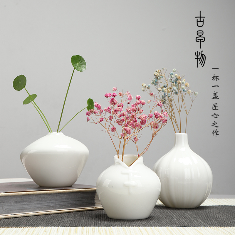 Contracted and I suet jade ceramic floret bottle manually floral outraged dry flower is placed fresh living room table decorations