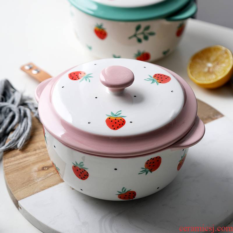 Express cartoon mercifully rainbow such as bowl with cover ceramic bowl bowl creative home to eat noodles bowl chopsticks tableware a people eat