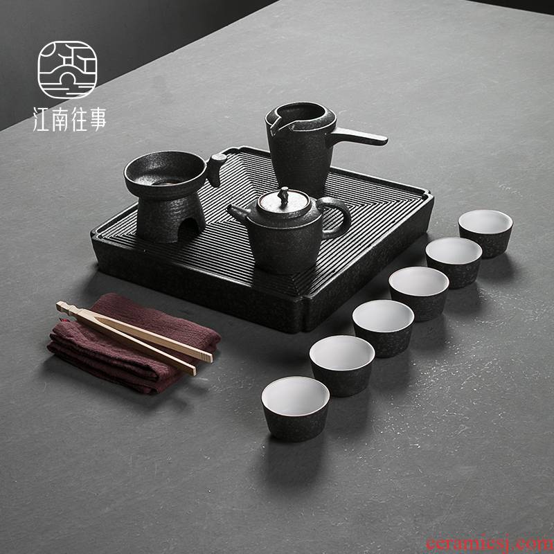 Jiangnan past household new Chinese style tea tray was dry terms cups of black tea set travel kung fu tea "bag