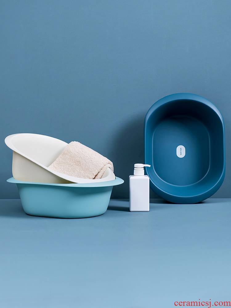 Porcelain color beauty rectangle lavatory plastic washing footbath xiancai basins household deepen more large washing basin