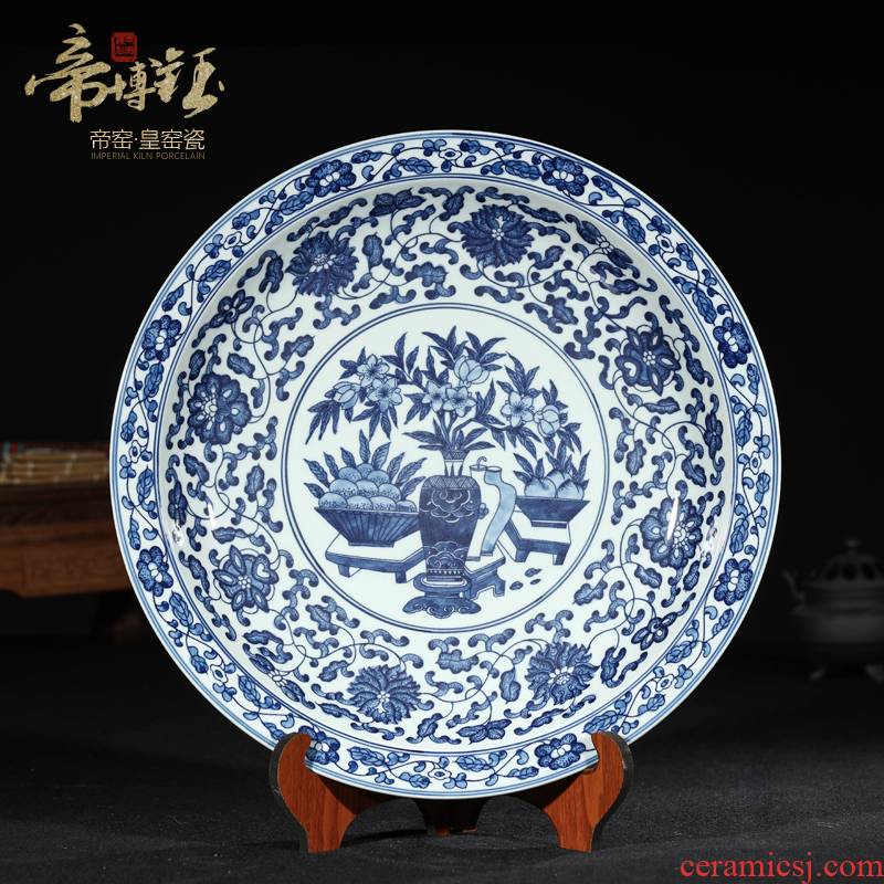 Antique hand - made porcelain of jingdezhen ceramics Antique hang dish hang dish hanging rich ancient frame of Chinese style household furnishing articles