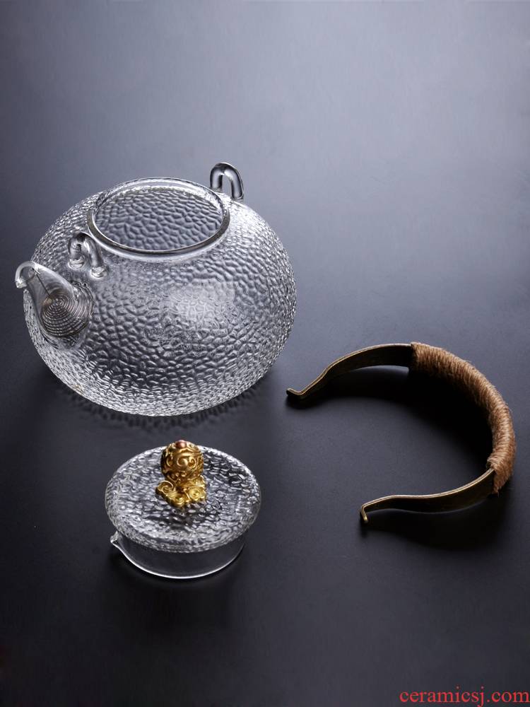 Japanese high - temperature glass pot hammer cooking pot electric TaoLu special kettle copper girder of the glass pot teapot