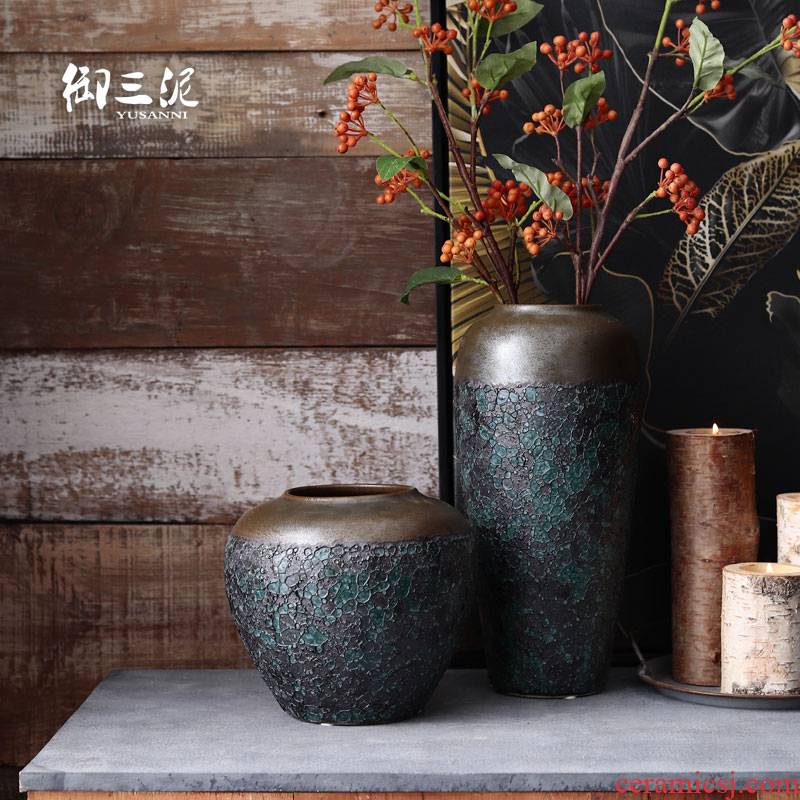 Japanese POTS dry flower decoration furnishing articles Nordic vases, I and contracted more ceramic flower arranging furnishing articles coarse pottery living room
