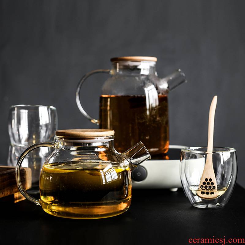 Tao soft refractory glass flower pot boiling tea tea tea set suits for domestic large kettle pot