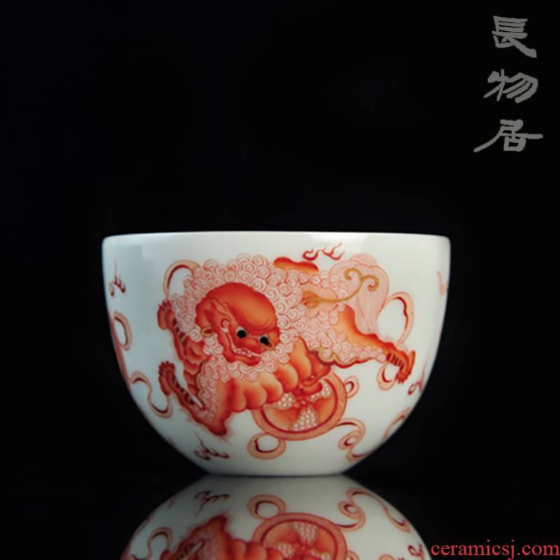 Offered home - cooked alum in red lion Pacific master sample tea cup jingdezhen ceramic tea set manually less light cup bowl is in use