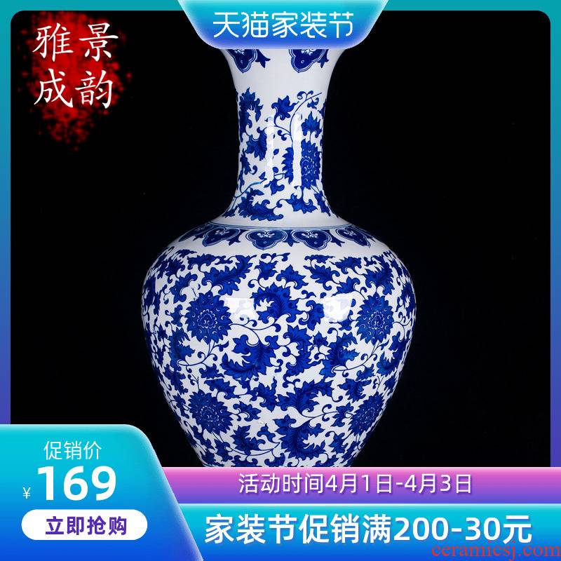 Jingdezhen ceramics place to live in the sitting room porch TV ark, blue and white porcelain vase vases, decorative arts and crafts