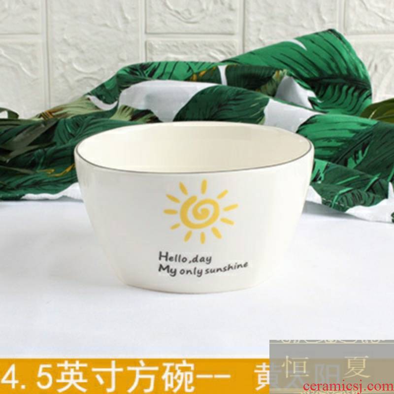 A single meal nice bowl of adult ceramic bowl A single simple lovely new Korean students