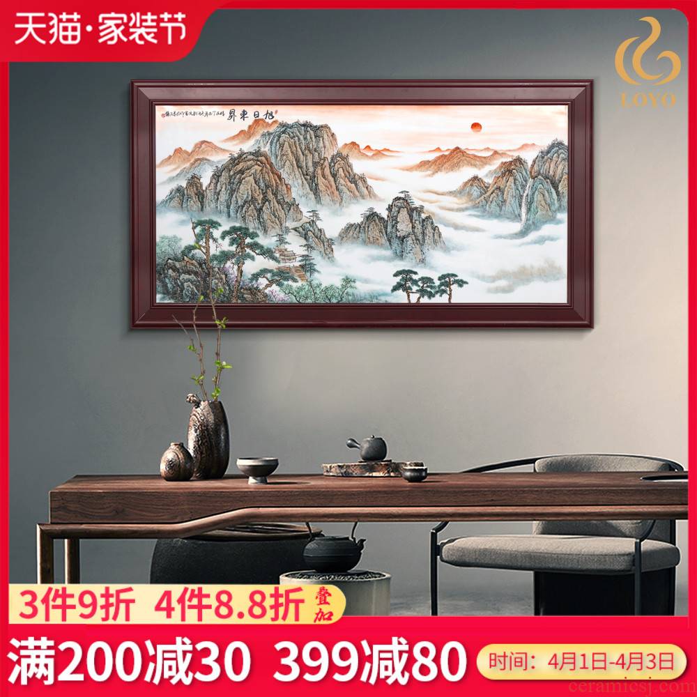 Jingdezhen porcelain plate painting hand - made scenery figure the sunrise, the new Chinese style of sitting room background wall adornment office