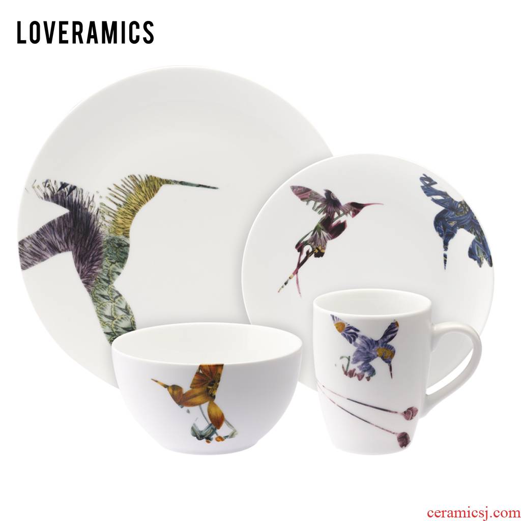 Mrs Loveramics love painting of flowers and household utensils suit ceramic dishes 16 pieces of combination