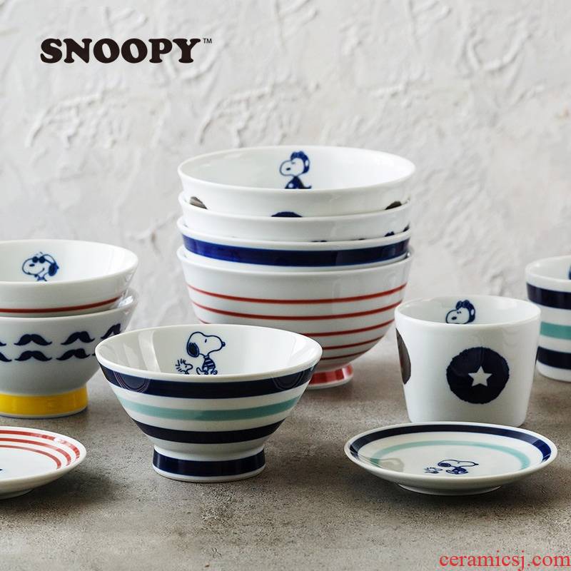 - into a SNOOPY SNOOPY imports household tableware ceramic bowl express to eat bread and butter cups little dish