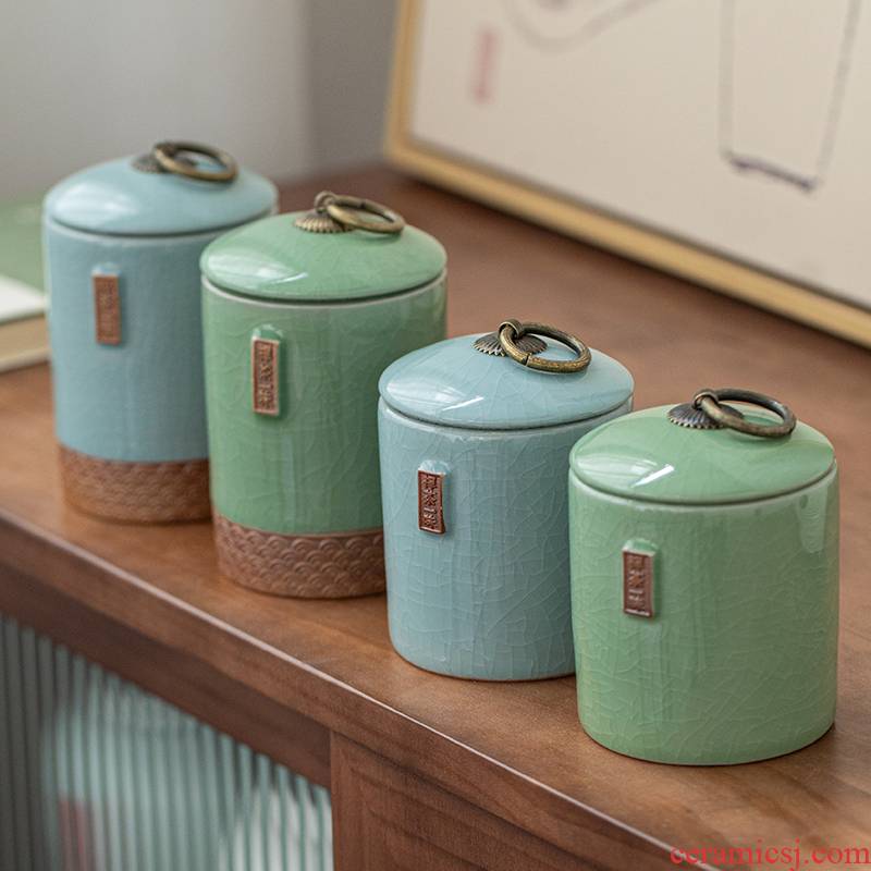 Constant cousin up porcelain tea pot moistureproof household ceramics small portable mini storage tanks seal pot tea storage box