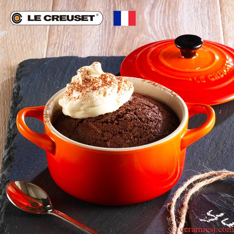 France 's LE CREUSET cool color stoneware round pot shape bake bake pot "9.5 cm color 0.25 L