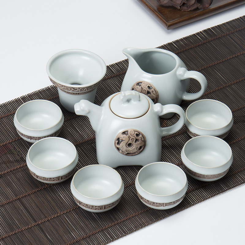 Ronkin your up tea suit household kung fu contracted and I ceramic teapot cup of a complete set of 6 cups