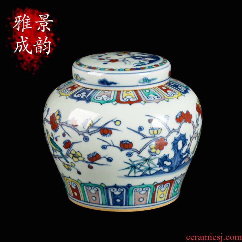 Jingdezhen ceramic checking maintain bucket color antique painting of flowers and tea pot decorative furnishing articles tea table POTS