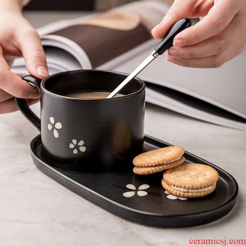 Japanese ceramic coffee cups and saucers creative breakfast table suit one person eat dim sum dishes afternoon tea cup
