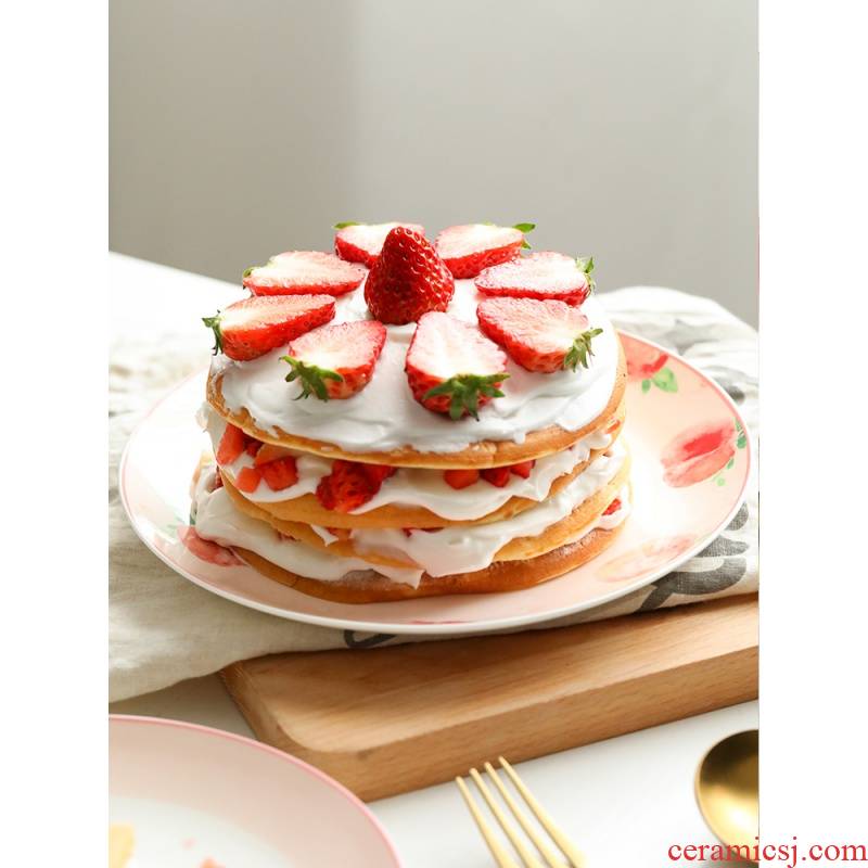 Breakfast dish dish dish home web celebrity, lovely fruit ceramic ins creative good - & tableware small dish plates