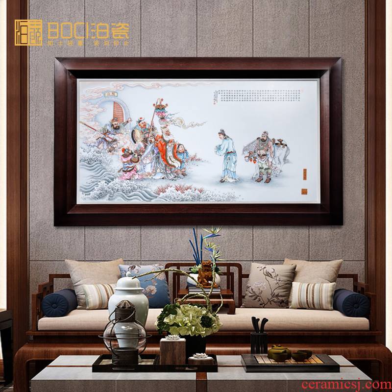 Jingdezhen ceramic He Mingzan LiuYiChuan porcelain plate painting book study porch background wall decorative painter in furnishing articles