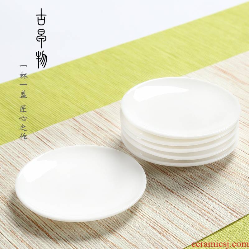 Dehua white porcelain cup mat jade porcelain master cup insulation pad saucer ceramic kung fu tea tea accessories