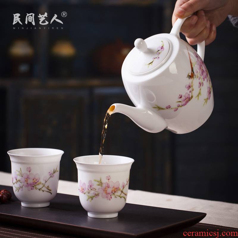 Large household ceramic teapot cool hand single pot teapot filtering teapot jingdezhen kung fu tea tea kettle