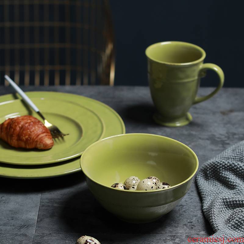Ancient bo household ceramic rice bowl restoring Ancient ways is good - & porringer creative new snack food plate tableware