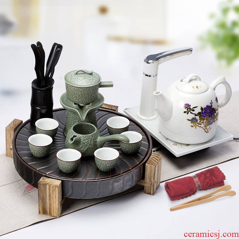 Ronkin lazy of a complete set of automatic tea sets tea tray was the home of kung fu tea kettle ceramic tray