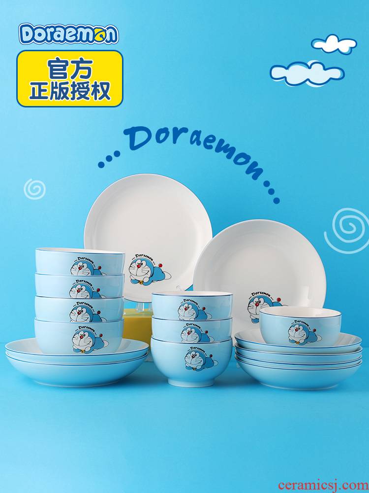 Doraemon one eat Japanese household individuality creative children tableware ceramic bowl dish the the original official authorization