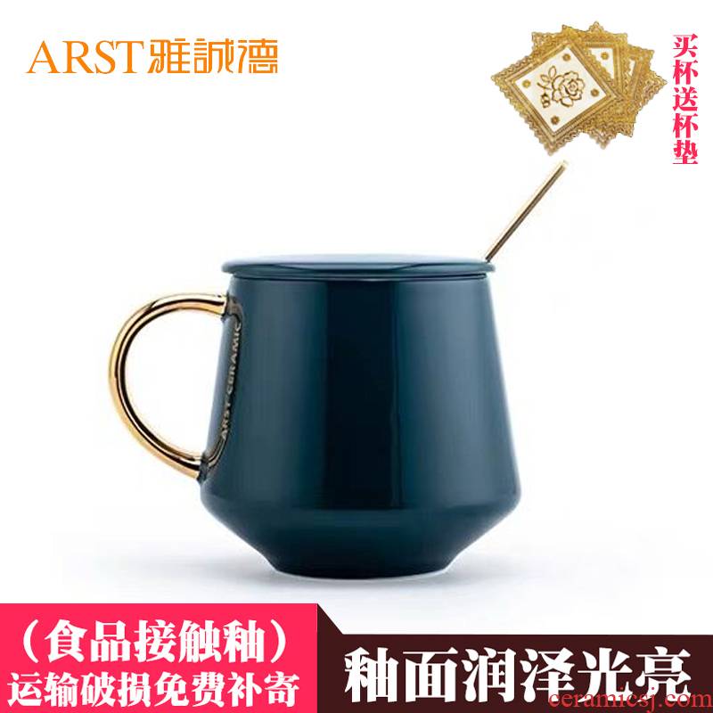 Ya cheng Aaron jarno cup cup dazzle in see countries take spoon cups with cover ceramic cup double filtering large capacity packet mail
